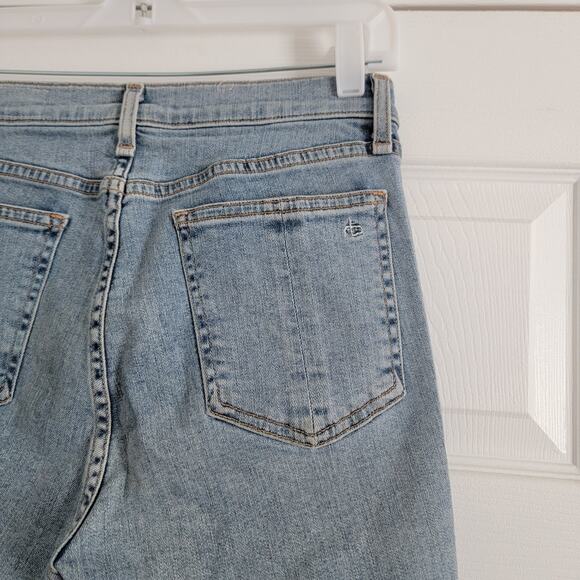Rag & Bone High-Rise Step Hem Frayed Skinny Cropped Jeans Light Wash Size 29 - Picture 8 of 8